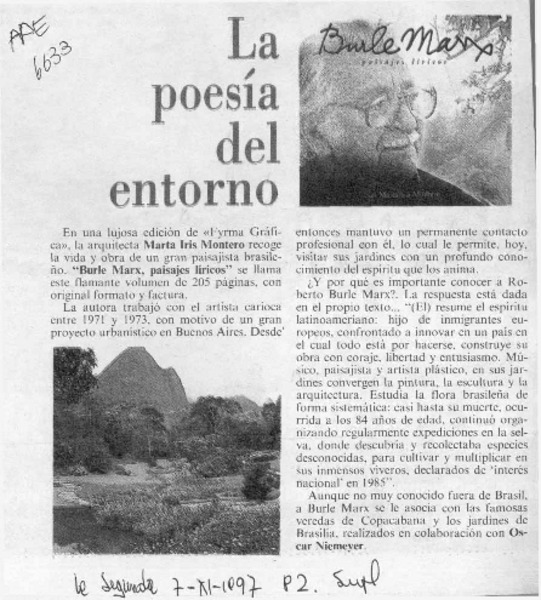 La Poesía del entorno  [artículo].