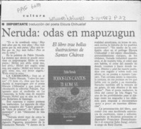 Neruda, odas en mapuzugun  [artículo].
