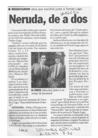 Neruda, de a dos  [artículo].