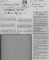 "Tiempo de adviento" de Elena Quinteros  [artículo] Matías Rafide.