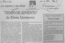 "Tiempo de adviento" de Elena Quinteros  [artículo] Matías Rafide.
