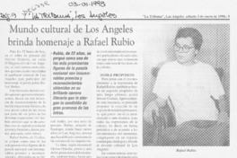Mundo cultural de Los Angeles brinda homenaje a Rafael Rubio