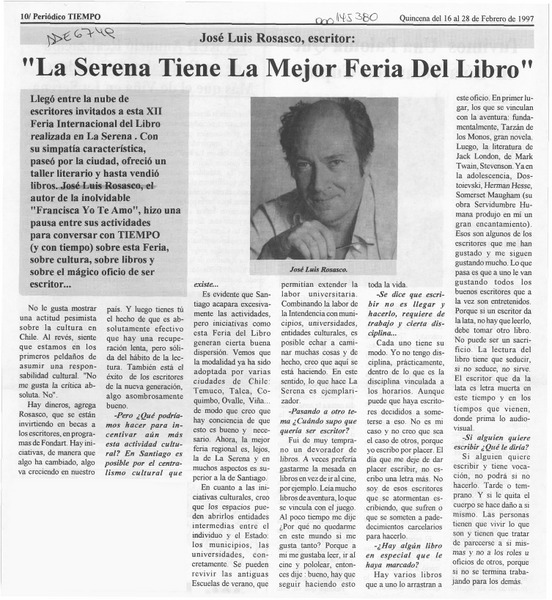 "La Serena tiene la mejor Feria del Libro"