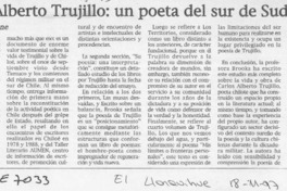 Carlos ALberto Trujillo, un poeta del sur de Sudamérica  [artículo] Iván Carrasco.