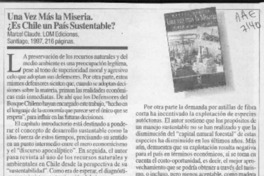 Una vez más la miseria, es Chile un país sustentable?  [artículo] Juan Ricardo Couyoumdjian.