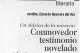 Conmovedor testimonio novelado  [artículo] Eduardo Guerrero del Río.