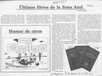 Ultimos libros de la Zona Azul  [artículo] Marino Muñoz Lagos.