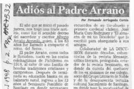 Adiós al Padre Arraño  [artículo] Fernando Arriagada Cortés.