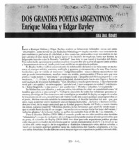Dos grandes poetas argentinos  [artículo] Jorge Ariel Madrazo.