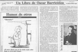 Un Libro de Oscar Barrientos  [artículo] Marino Muñoz Lagos.