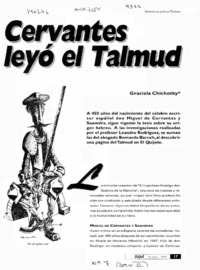 Cervantes leyó el Talmud  [artículo] Graciela Chichotky.