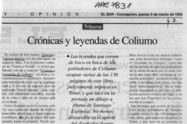 Crónicas y leyendas de Coliumo  [artículo] Sergio Ramón Fuentealba.