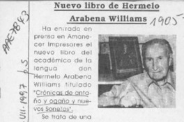 Nuevo libro de Hermelo Arabena Williams  [artículo].