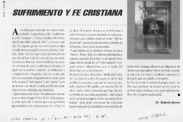 Sufrimiento y fe cristiana  [artículo] Roberto Barna.