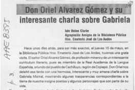 Don Oriel Alvarez y su interesante charla sobre Gabriela  [artículo].