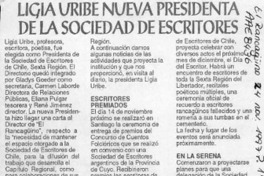 Ligia Uribe nueva presidenta de la sociedad de escritores  [artículo].