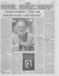 Gastón Soublette: "Chile está postrado moral y culturalmente"