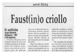 Faust(in)o criollo  [artículo] José Promis.