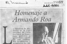 Homenaje a Armando Roa  [artículo].