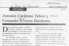 Antonio Cárdenas Tabies y Fernando Riveros Barahona  [artículo] Mario Pérez Arredondo.