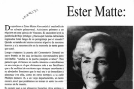Ester Matte, madrina de todos  [artículo] Luis Alberto Mansilla.