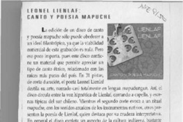 Leonel Lienlaf, canto y poesía mapuche  [artículo].