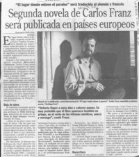 Segunda novela de Carlos Franz será publicada en países europeos  [artículo] Elizabeth Orellana.