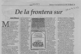 De la frontera sur  [artículo] Jorge Moraga.