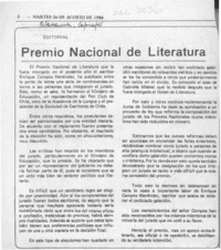 Premio Nacional de Literatura  [artículo].