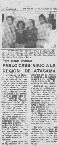 Pablo Cassi viajó a la región de Atacama