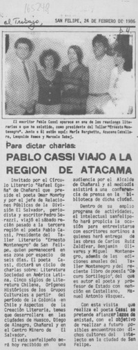 Pablo Cassi viajó a la región de Atacama