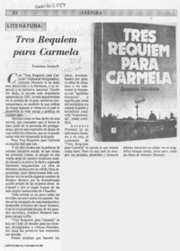 Tres Requiem para Carmela  [artículo] Francisco Simón R.