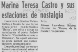 Marina Teresa Castro y sus estaciones de nostalgia