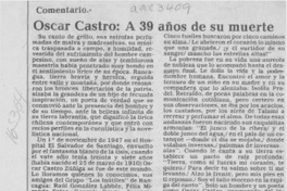Óscar Castro, a 39 años de su muerte