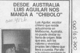 Desde Australia Luis Aguila nos manda a "Chibolo"  [artículo] Leonardo Israel.
