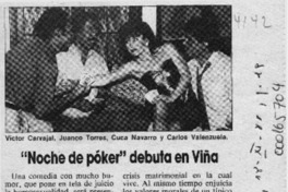 "Noche de póker" debuta en Viña  [artículo].