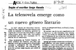 La Telenovela emerge como un nuevo género literario  [artículo].