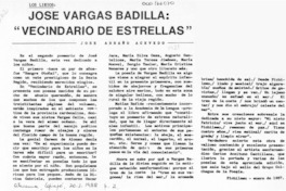 José Vargas Badilla, "Vecindario de estrellas"  [artículo] José Arraño Acevedo.