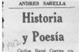 Historia y poesía  [artículo] Andrés Sabella.