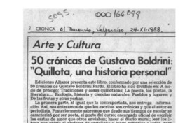 50 crónicas de Gustavo Boldrini, "Quillota, una historia personal"  [artículo] Isabel Barrientos Díaz.