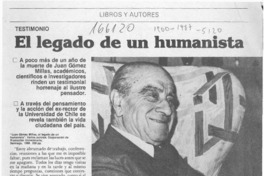El legado de un humanista  [artículo] Jaime Quezada.