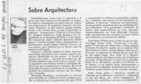 Sobre arquitectura  [artículo] Andrés Sabella.