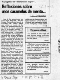 Reflexiones sobre unos caramelos de menta  [artículo] Manuel Peña Muñoz.