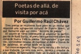 Poetas de allá, de visita por acá  [artículo] Guillermo Raúl Chávez.