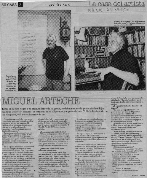 Miguel Arteche  [artículo] Carmen Grandé.