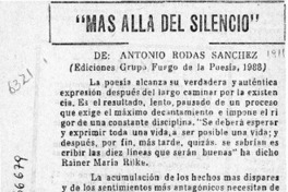 "Más allá del silencio"  [artículo] Sergio Bueno Venegas.