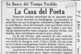 La casa del poeta  [artículo] Rubén Gómez Quezada.