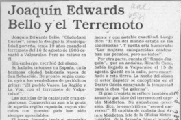 Joaquín Edwards Bello y el terremoto  [artículo] G. A. M.