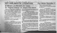 El minero y la montaña de cobre en "Páginas chilenas" de Joaquín Díaz Garcés