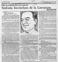 Sinfonía inconclusa de la literatura  [artículo] Rodolfo Garcés Guzmán.